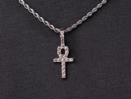 70% OFF Micro Ankh Cross in White Gold Cheap