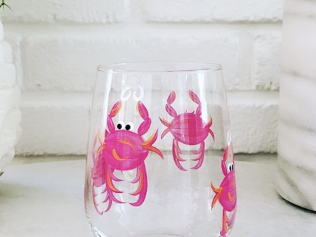 DJ Stemless Wine Glass - Crab Pink Online