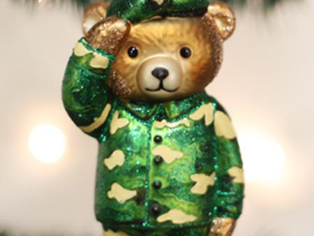 Glass Ornament - Army Bear Cheap